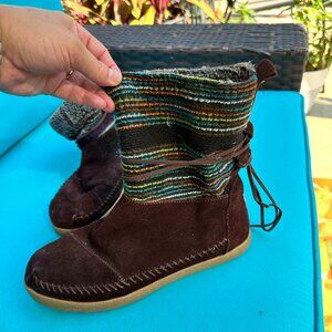TOMS Nepal Suede Boots for Women, Size 7, Mocha